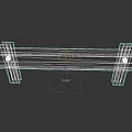 Metal Double Layer Guardrail With Support Legs And Geometric Patterns For Road Safety