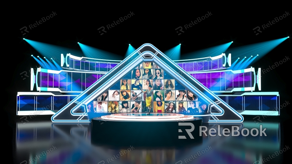 Pyramid Styling Stage Video Block Combination Dance Art Exhibition Chen Props Performance Background Public Relations Activities model