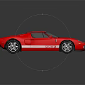 Red Sports Car Featuring White Stripes Sleek Design And Silver Wheels