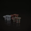 Sofa Coffee Table Set With Modern Multicolor Marble Design And Unique Living Room Style