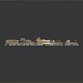 Wooden Marine Floating Platform With Barrels And Connected Dock Sections