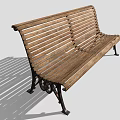 Wooden Outdoor Bench with Slatted Seat Backrest and Metal Legs for Garden Patio Use