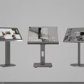 Modern Technic Digital Display Stands With Information And Images On Screens