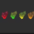 Vibrant Shiny Multicolored Crystals Arranged In A Row With Six Different Colors