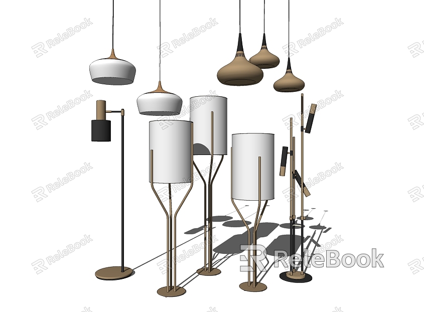 Modern lamp combination fashion metal floor lamp chandelier combination model