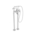 Vintage Chrome Bathroom Faucet with Handheld Shower and Fixed Head Double Handle Design
