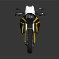 Yellow and Black Motorcycle with White Windshield Stylish Design Metallic Frame and Yellow Rims