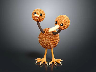 bird double head bird animal game animal cartoon animal 3d model
