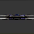 Decorative Blue Fantasy Sword With Metallic Hilt And Luminous Crystal Blade
