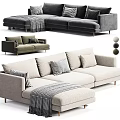 Modern Two Seater Sofa Collection In Gray Green Beige With Striped Pillows And Soft Fabric