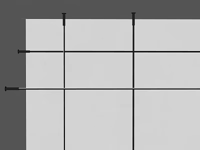 White Panel Grid Structure With Black Horizontal Vertical Lines And Fasteners 3d model
