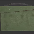 Green Vintage Storage Box with Black Handle and Metal Clasp Sturdy Design for Organizing Items