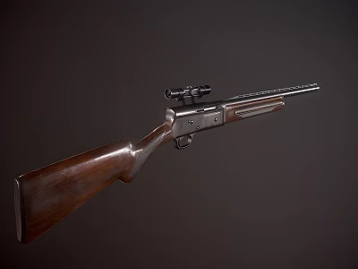 Vintage Rifle With Wooden Stock Metal Barrel And Scope On Dark Background 3d model Vintage Rifle With Wooden Stock Metal Barrel And Scope On Dark Background 3d model