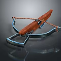 Vintage Style Slingshot With Wooden Handle Metal Frame And Braided Rope