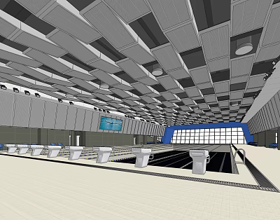 modern swimming pool 3d model