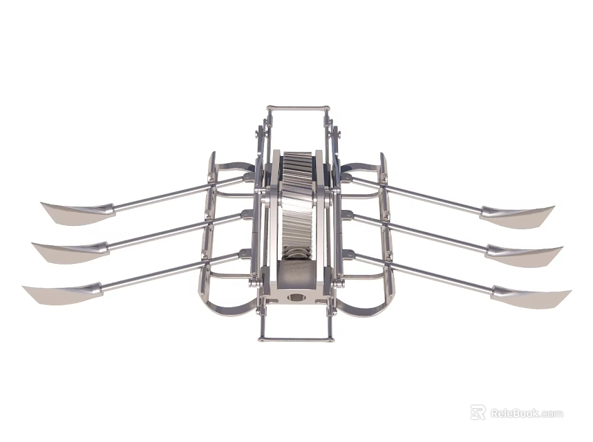 Stainless Steel Mechanical Tool With Symmetrical Structure And Multiple Blades 3d model 
