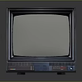 Vintage TV Set Retro Design Classic Black Frame Old Fashioned Electronic Appliance