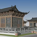 Traditional Chinese Ancient Architecture With Classic Roofs Multiple Buildings And Courtyard Layout