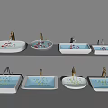 Modern wash basin wash basin counter basin counter basin faucet combination 3d model