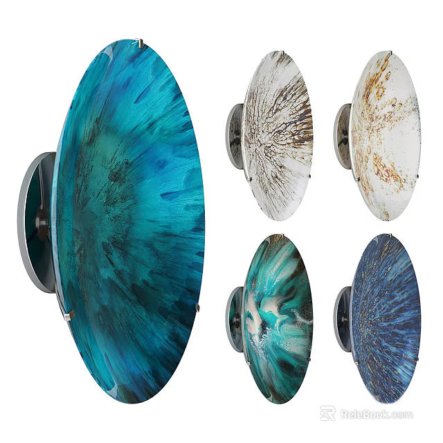 Modern Decorative Wall Lamps With Colorful Glass Shades And Artistic Design 3d model 