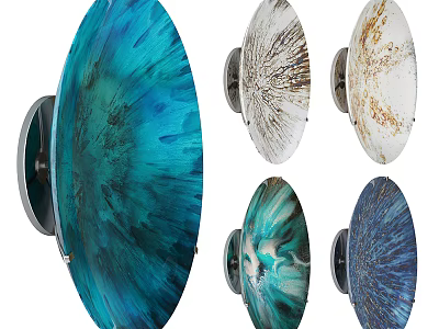 Modern Decorative Wall Lamps With Colorful Glass Shades And Artistic Design 3d model