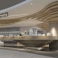 Modern Minimalist Clothing Store Interior With Wooden Staircase Design And Display Counters