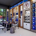 Tobacco Liquor Store Interior Design With Display Shelves And Product Displays
