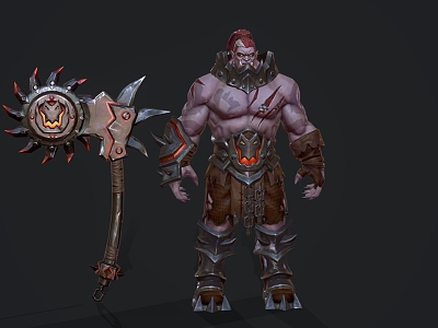 Warrior Weapon Axe Game Character model