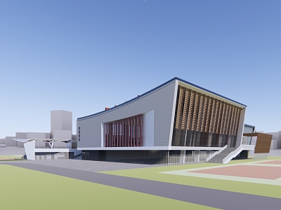 modern gymnasium building 3d model