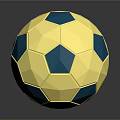 Geometric Yellow And Blue Soccer Ball As Sports Equipment For Training And Games