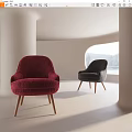 GUBI single sofa leisure sofa lazy sofa 3d model