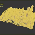 Cartoon City Scene With 3D Modeled Skyscrapers And Vibrant Urban Buildings