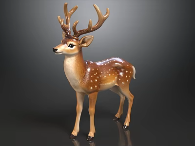Delicate Sika Deer Ceramic Ornament Matches Modern Sofa And Tea Table Combination For Home Decoration 3d model
