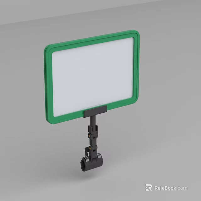 Fruit Store Display Board With Green Frame White Panel And Stable Stand 3d model 