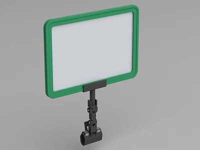 Fruit Store Display Board With Green Frame White Panel And Stable Stand 3d model