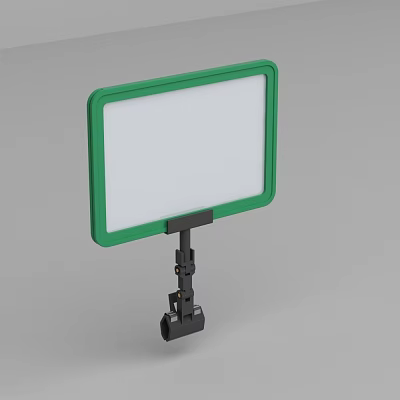Fruit Store Display Board With Green Frame White Panel And Stable Stand 3d model