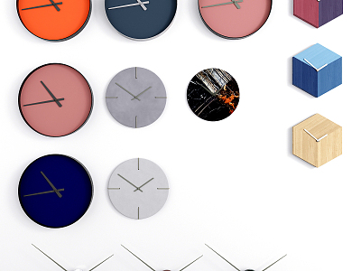 Modern clock wall decoration combination model