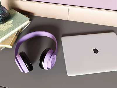 Modern Laptop Headset Apple Notebook 3d model Modern Laptop Headset Apple Notebook 3d model