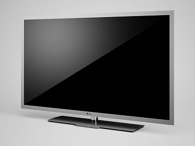 Sleek Modern Computer Monitor With Silver Frame And Black Display Screen Design 3d model