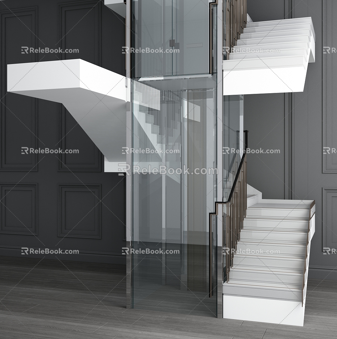 Modern Elevator Stair Sightseeing Elevator model