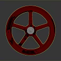 Automotive Parts Red Spoke Wheel With Central Hub And Durable Construction