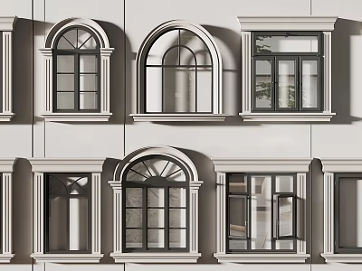 Various Casement Window Styles With Modern Frames And Glass Designs For Homes 3d model