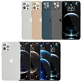 iPhone Smartphones Featuring Various Color Backs And Front Screens With iOS Interface And Earth Wallpaper 3d model