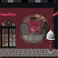 Pink Dessert Shop Interior Design With Arched Decor White Tables Chairs And Counter
