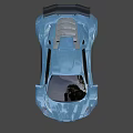Sleek Blue Sports Car With Aerodynamic Body Rear Spoiler And Alloy Wheels
