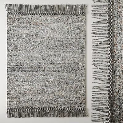 Square Rug With Woven Texture In Neutral Gray Tones For Modern Home Decor 3d model