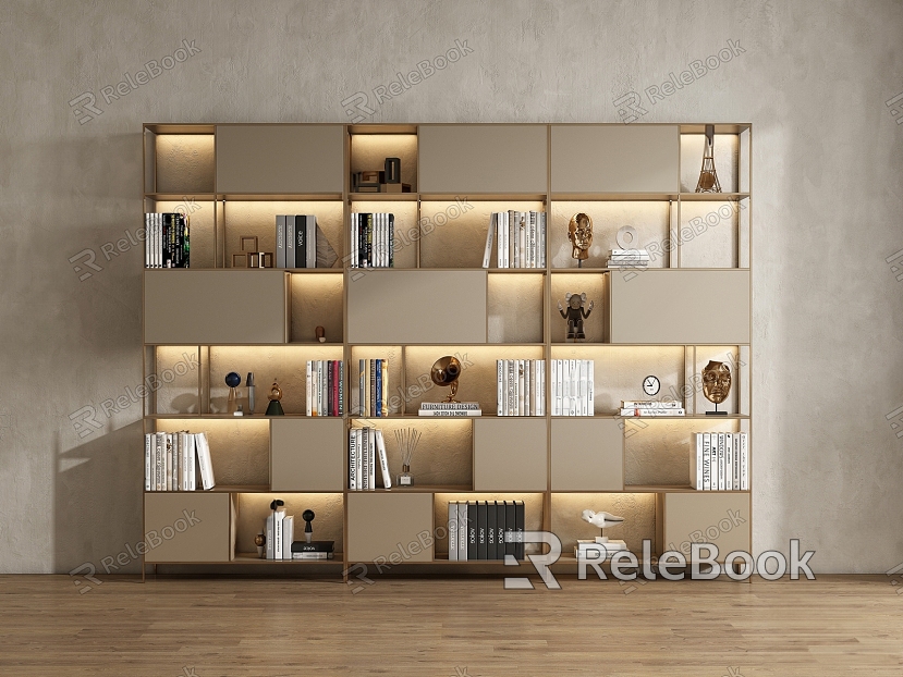 Modern Bookcase Minimalist Bookshelf model