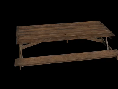 Natural Wooden Dining Chair With Slatted Seat And Sturdy Wood Frame Design 3d model