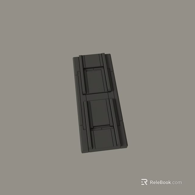 Black Rectangular Mechanical Component With Structured Panels And Industrial Design 3d model 