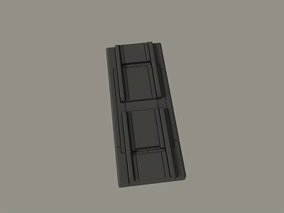 Black Rectangular Mechanical Component With Structured Panels And Industrial Design 3d model
